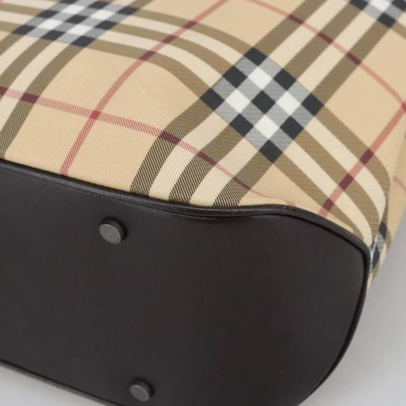 BURBERRY Nova Check Hand Bag PVC Beige Auth 103797 - Picture 15 of 16